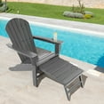 thumbnail image 1 of Costway Chaise Adirondack de Patio Extérieur en HDPE, Siège de Plage avec Ottoman Rétractable, Gris, 1 of 9