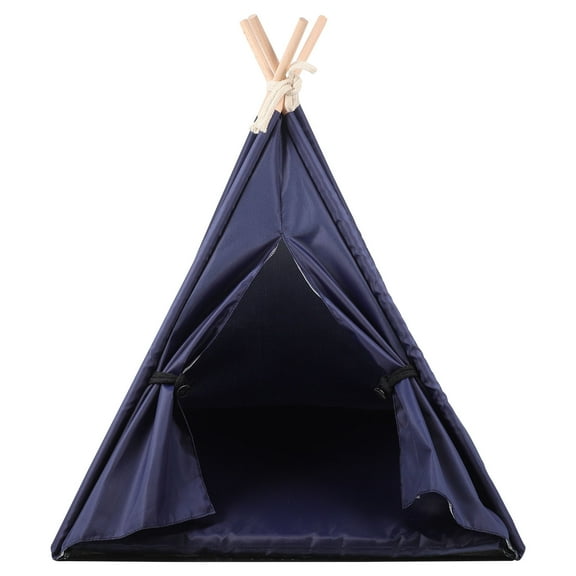 Topbathy Navy Oxford Cloth Dog Tent Bed Pet Teepee Indoor Outdoor Removable Washable House