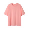 thumbnail image 2 of Camisas de Manga Corta de los Hombres Color Sólido de Ajuste Cuello Redondo Tops Casuales, Verano Y Primavera, Camisas Casuales de los Hombres, 2 of 5