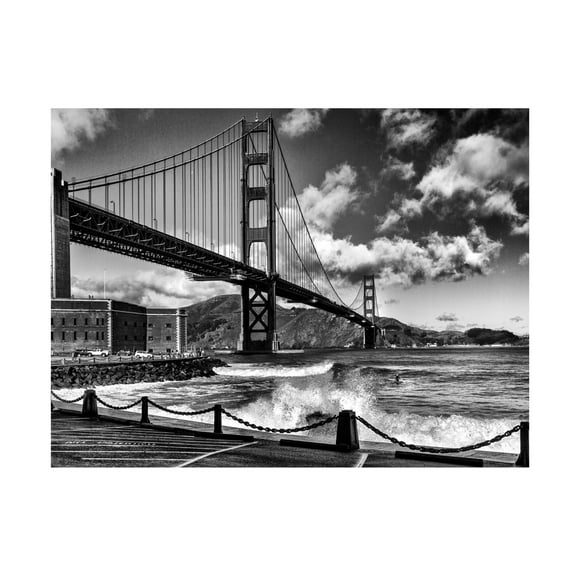 Trademark Fine Art Jois Domont Surfing under the Golden Gate Bridge Canvas Wall Art