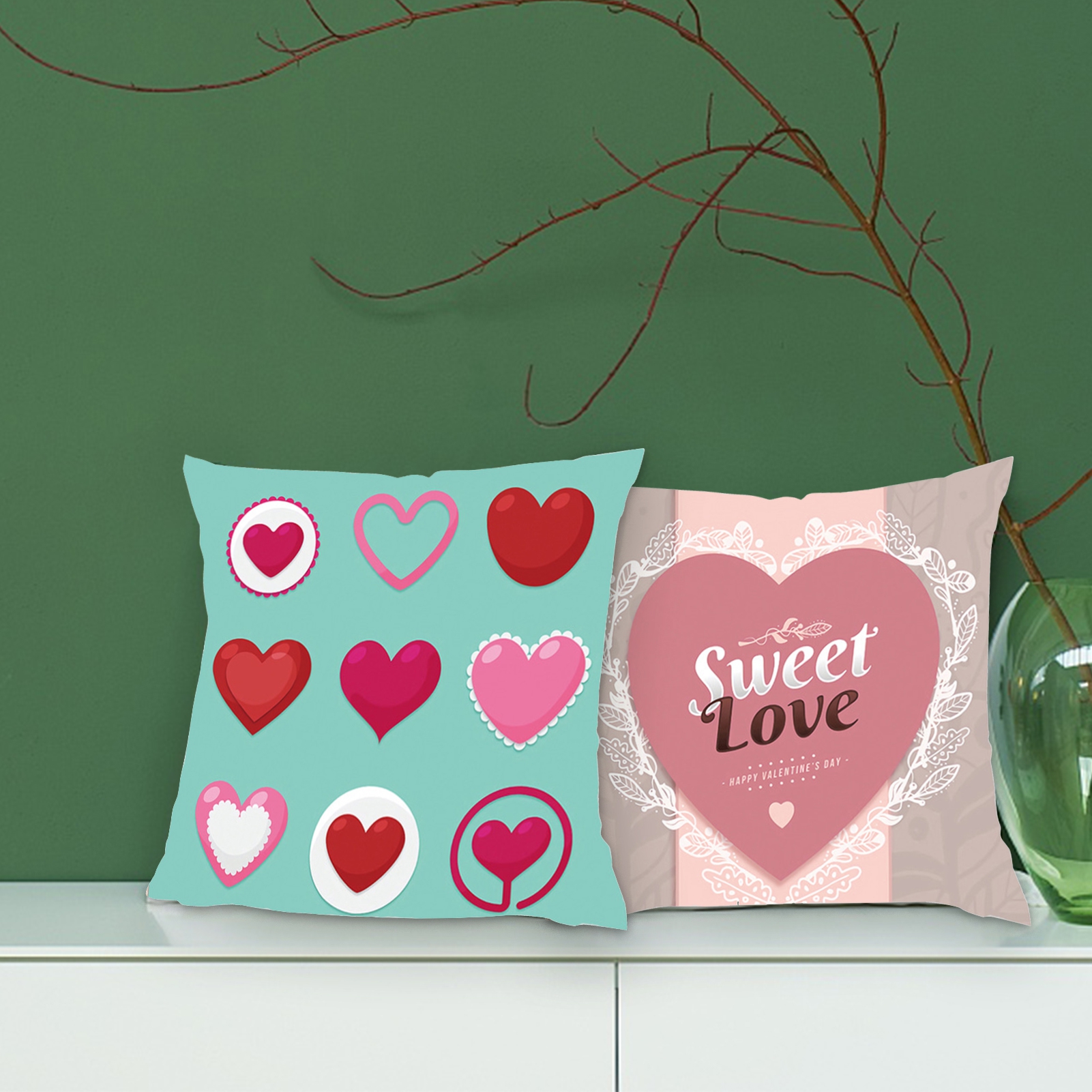 jiaroswwei Valentines Pillow Case Cover Bed Cushion Office Sofa Home