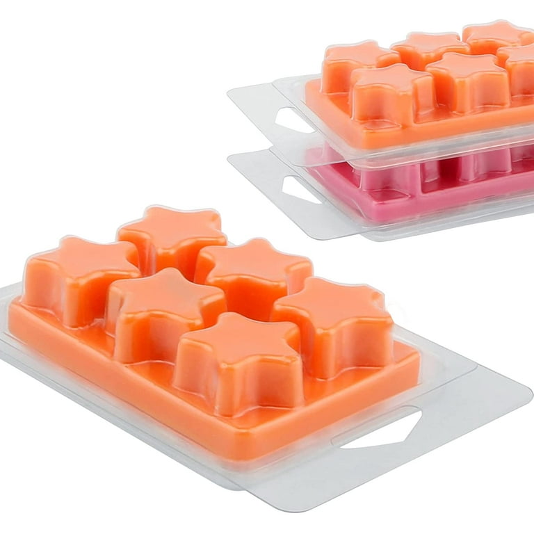  MILIVIXAY 100 Packs 8 Cavity Cubes Clamshells- Wax Melt  Containers for Tarts- Clear Empty Plastic Wax Melt Molds.