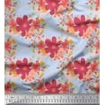 thumbnail image 1 of Soimoi Blue Cotton Poplin Fabric Artistic Leaf & Floral Fabric Prints By Yard 42 Inch Wide, 1 of 3