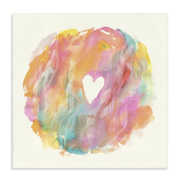 Stupell Industries Modern Abstract Heart Fluid Mixed Pastels Canvas Art, 24 x 24, by Elvira Errico