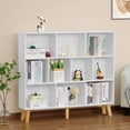 thumbnail image 2 of 10 Cube White Bookshelf,3 Tier Book Shelf with Legs,Modern Minimalist Bookcase,Open Book Shelves Storage Organizer,Frees Standing Wooden Display Bookcases for Small Space,Bedroom,Living Room, 2 of 14