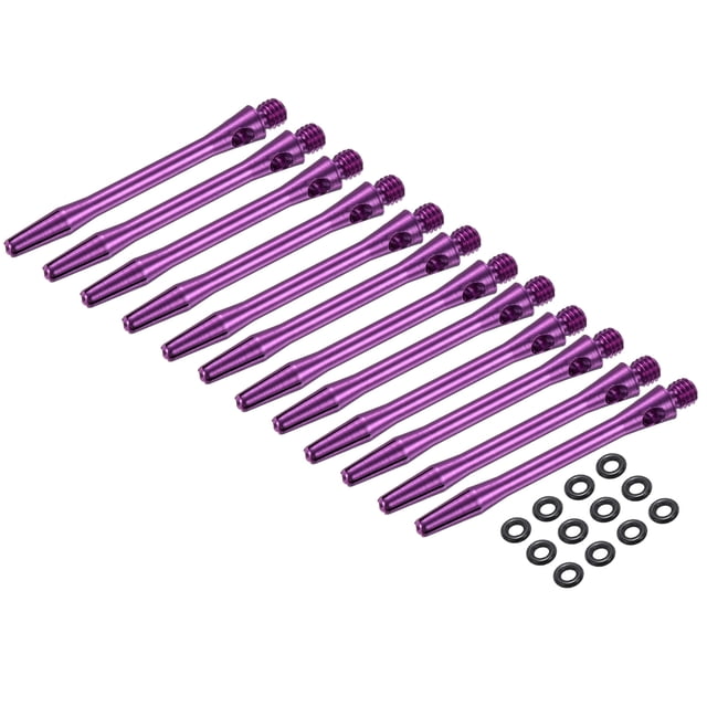Ejes de dardos de aluminio Uxcell, accesorios de reemplazo de varillas de dardos 2BA con anillos de goma para punta de acero púrpura de 45 mm