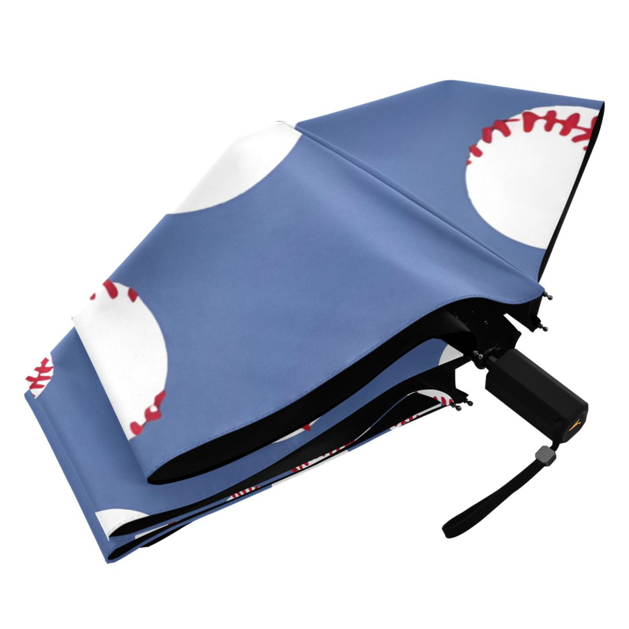 ALAZA Baseball Pattern UPF 50+ Compact Folding Umbrella for Rain Travel Umbrella Packable