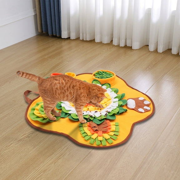 Pet Sniffing Pad Snuffle Mat, Pet Treats Feeding Mat, Dog Feeding Mat Yellow Rug Pet Products