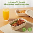 thumbnail image 2 of [100% Eco-Friendly] Disposable Food Containers with Lids – Sugarcane Pulp Take Out Boxes, Biodegradable, Compostable, Microwave Safe Lunch Containers – Pack of 50 (24 OZ), 2 of 6