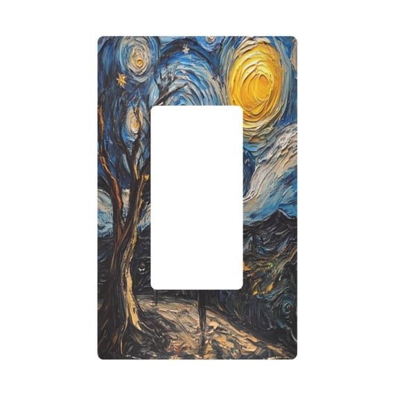 Yayeee Rocker Switch Wall Plate 1-Gang 4.6"x2.9" Home Decorative Outlet Cover, Swirling Starry Sky