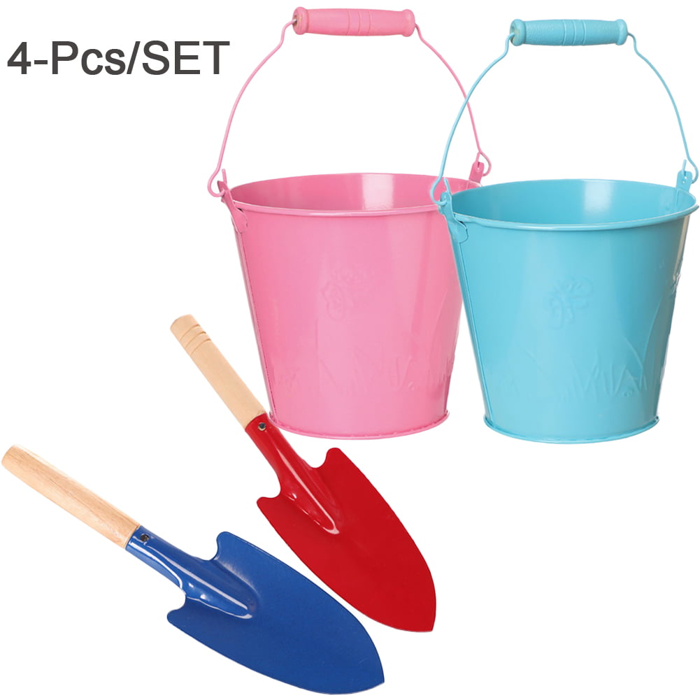 Details about  / Sand Buckets with Shovels Pink 5 Pack