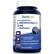 NusaPure L-Methylfolate 15mg: Enhance Unisex Wellness with 120 Veggie Capsules featuring Bioperine - Optimize Health Through Dietary Supplements for Adults