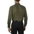thumbnail image 2 of Camisa de vestir Van Heusen Oxford Solid Regular Fit para hombre, verde oscuro, 2 of 7