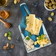 thumbnail image 5 of Shark Cutting Board, Shark in Sea with Sun Rays in Circle Aquatic Underwater Creature Predator Adventure, Tempered Glass Cutting and Serving Board, Wine Bottle Shape, Blue Grey, by Ambesonne, 5 of 5