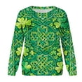 thumbnail image 4 of Levmjia Womens Sweatshirts Fashion Loose Round Neck Solid Color Long Sleeve St. Patrick's Day Printed Casual Shirt Holiday Breathable Comfortable Work Home Wear, 4 of 7