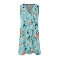 thumbnail image 5 of LOVZFMLL Robes Femmes Décontractées Imprimées Robe Débardeur Plage Col en V Poche Sans Manches Robes de Costume, 5 of 5