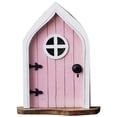 thumbnail image 1 of Ventana Enana Escultura de gnomo de madera en miniatura de hada enana ventana puerta árbol patio (B), 1 of 4