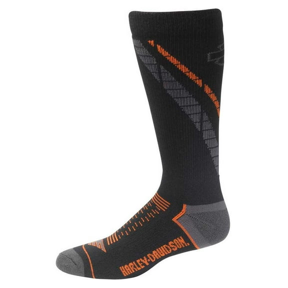 Harley-Davidson Men's B&S Side Cushion Coolmax Riding Socks D99219270-001, Harley Davidson