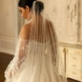 thumbnail image 5 of Pearls Bridal veil with comb wedding veil ivory, 5 of 5