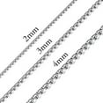 thumbnail image 5 of 2/3/4/5mm Womens Mens Stainless Steel Round Box Chain Necklace 18inch-24inch, 5 of 9