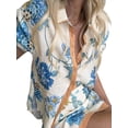 thumbnail image 3 of Women Summer 2 Piece Short Skirt Sets Short Sleeve Button and Skirt Travel Vacation Outfits S, 3 of 9
