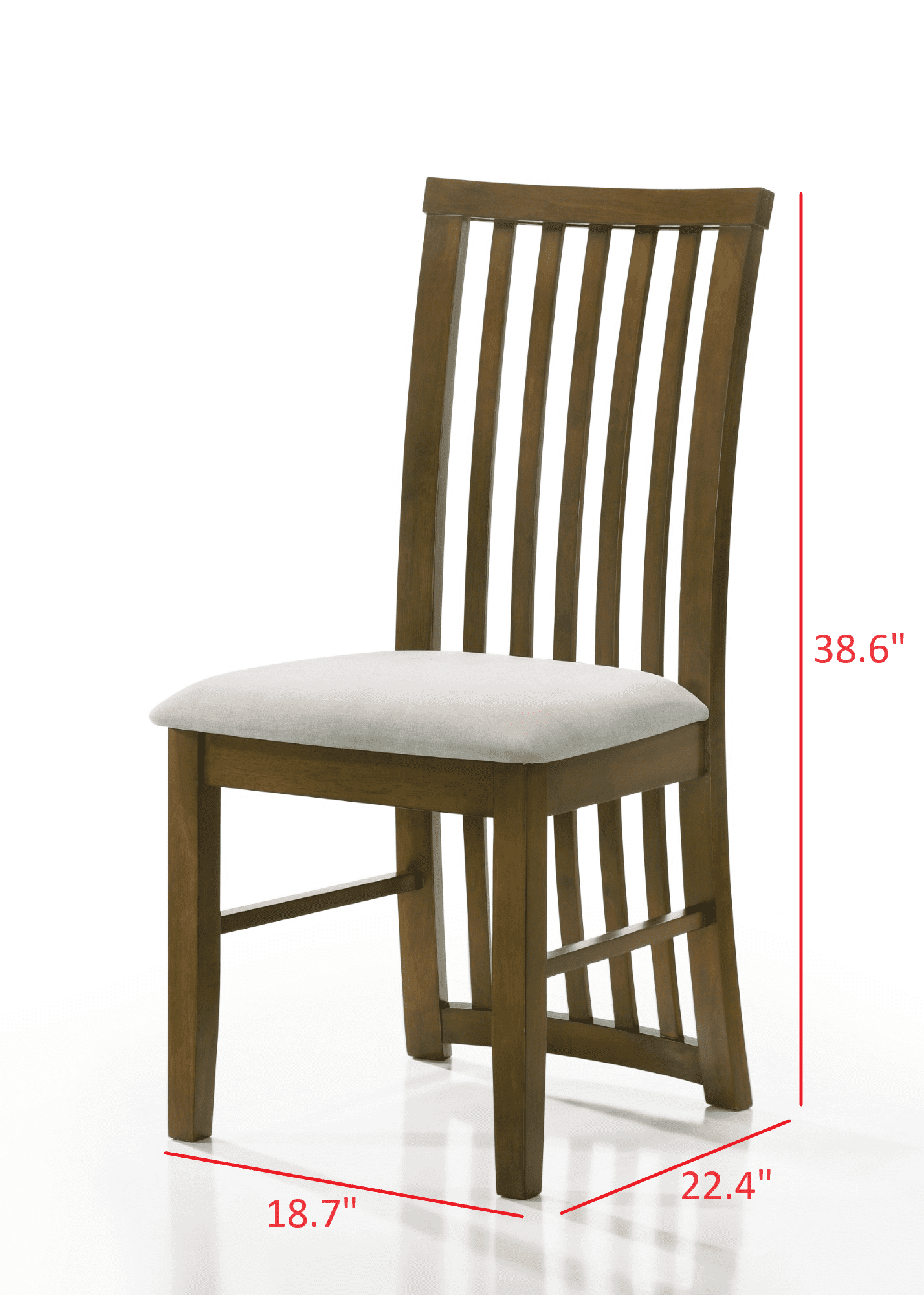 Home Design Osaka Dining Chair (Set of 6), Warm Gray/Brown, Slatted back design, Padded seat, Comfortable seating, Sturdy frame, Modern style, Durable construction
