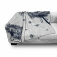 thumbnail image 3 of Dandelion Soft Flannel Fleece Throw Blanket, Monochrome Flowers with Flying Blooming Nature Inspiration Botany Theme, Cozy Plush for Indoor and Outdoor Use, 70" x 90", Indigo and White, by Ambesonne, 3 of 6