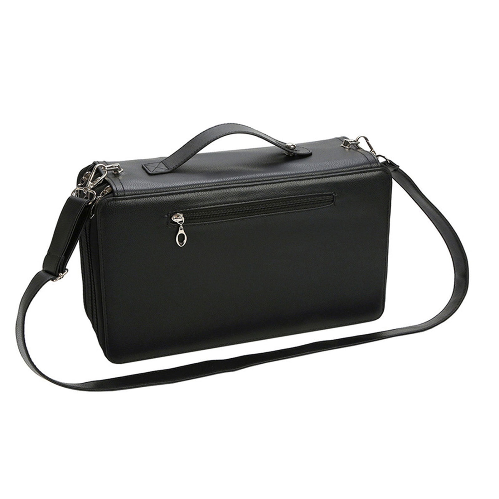 120 Slots Leather Marker Case with Shoulder Strap Large Capacity Multi-layer Markers Holder Carrying Bag for Paint Brush