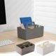thumbnail image 1 of Cesta de Almacenamiento Apilable de Plástico Blanco con Divisor, Organizador de Escritorio de Doble Compartimento para El Hogar, El Dormitorio o La Oficina., 1 of 6