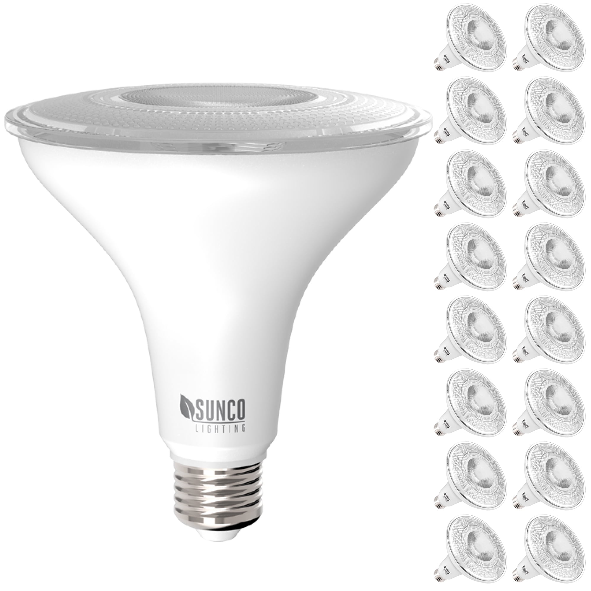 Waterproof UL & Energy Star Sunco Lighting 6 Pack PAR38 LED Bulb 4000K Cool White 1050 LM E26 Base Indoor/Outdoor Spotlight 13W=100W Dimmable