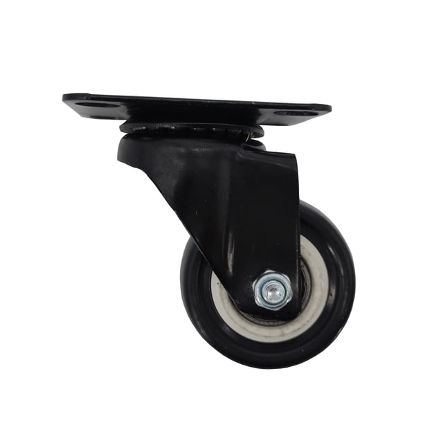 FixtureDisplays® 2 Inch 88 lbs Capacity PU Wheel Metal Top Plate 360 Degree Rotation Swivel Furniture Caster Black Polyurethane Wheel Non-locking Castor 88 lbs Load Capacity Each Wheel 400300-1PK