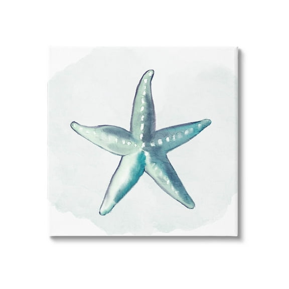Stupell Industries Muted Blue Aquatic Starfish Graphic Art Gallery Wrapped Canvas Print Wall Art, Design by Kim Allen