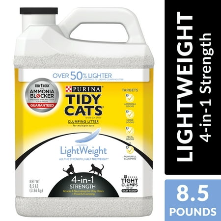 Purina Tidy Cats Light Weight, Dust Free, Clumping Cat Litter, LightWeight 4-in-1 Strength Multi Cat Litter - 8.5 lb.