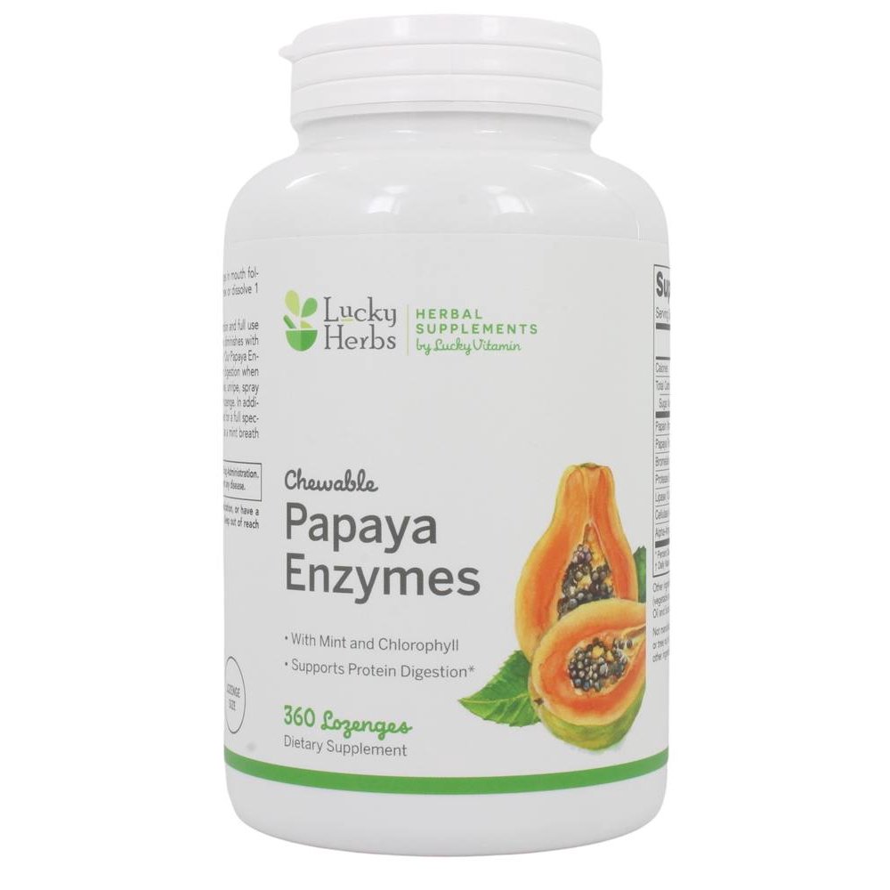 LuckyHerbs Papaya Enzymes 360 Chewable Tablets