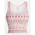 thumbnail image 5 of No Boundaries Cotton Stretch Ribbed Cropped Tank Top, Women's XS-XXXL, 5 of 5