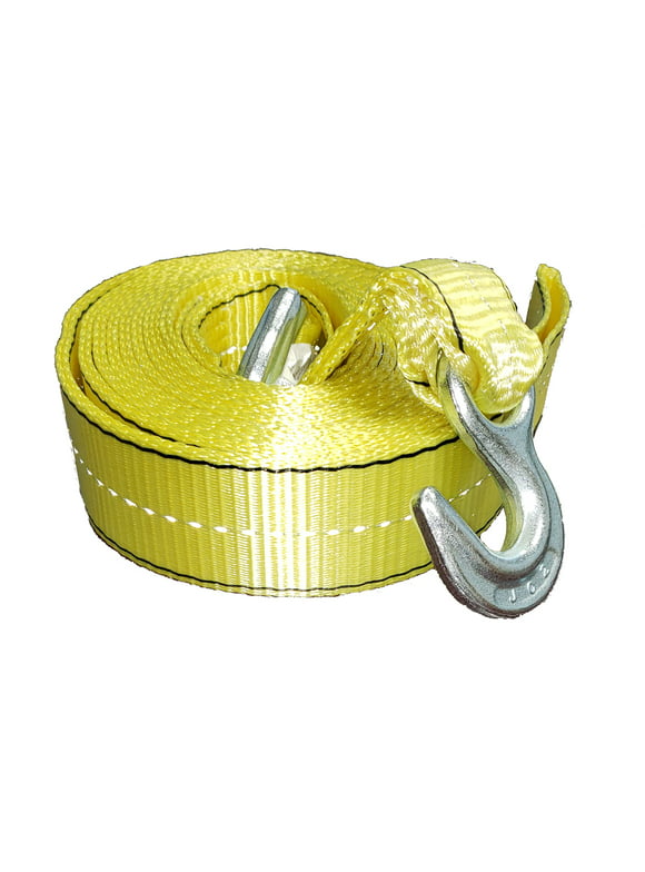 Everest 2" x 30'  Reflective Tow Strap with Forged Hooks, 4,000 lb W/LL, 1-Pack