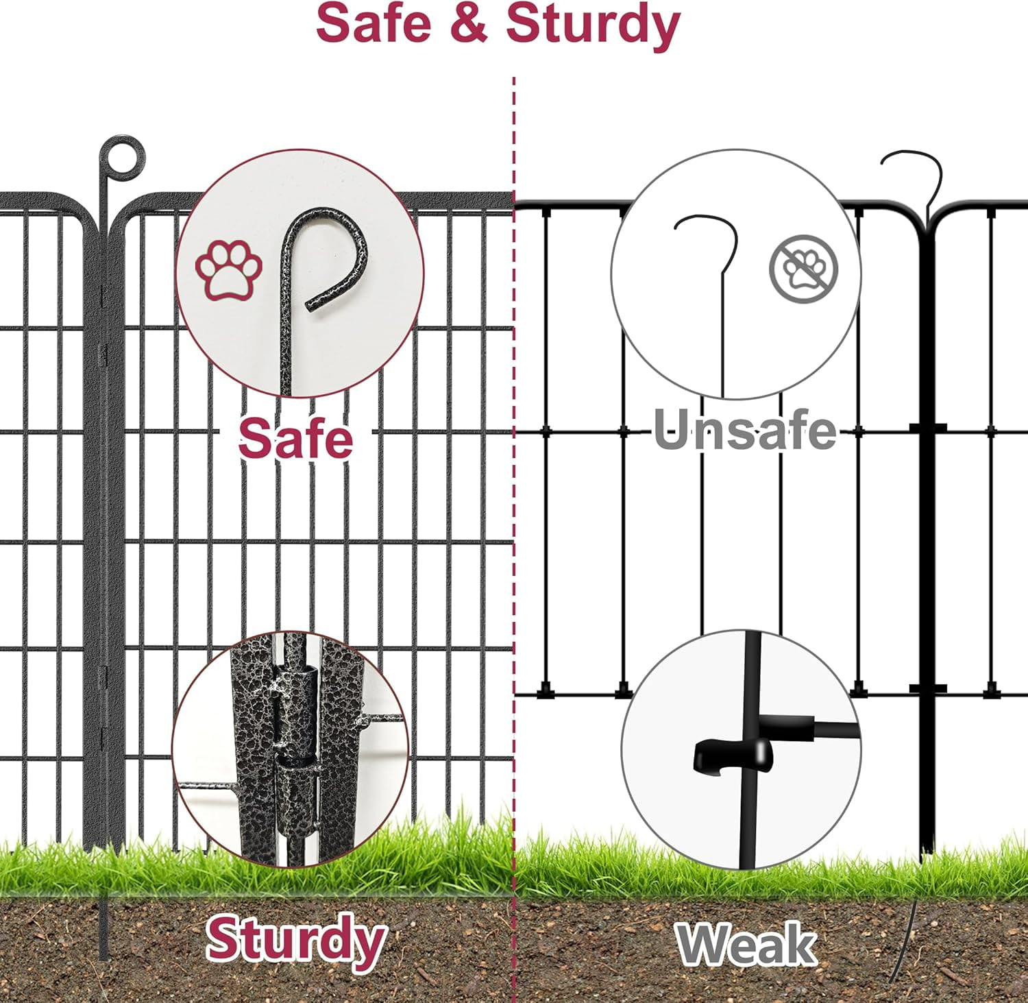 Jhsomdr Dog Playpen Outdoor 28 Panels 40" Height Heavy Duty Metal Dog Fence Puppy Playpen with Doors for Large/Medium/Small Dogs Indoor Pet Fence Exercise Dog Pen for RV, Camping, Yard