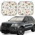 thumbnail image 2 of Bingfone Mushrooms And Butterflies Print 2-Piece Sun Shade Front Windshield - Foldable Car Front Window Sunshades For Most Sedans Suv Truck - Small, 2 of 7