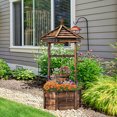 thumbnail image 5 of Costway Wooden Wishing Well Hexagonal Bucket Flower Plants Planter Patio Garden Decor, 5 of 10