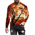 thumbnail image 2 of FDGIU Men's Halloween Graphic Tees Men Casual Round Neck Long Sleeve Pullover Halloween Printed T-Shirt Blouse Tops Casual Shirts, 2 of 5