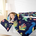 thumbnail image 4 of Homewish Watercolor Dinosaur Dino Queen Comforter Set,Colorful Flower Floral Bedding Sets,Safari Animal Bedding Comforter Set For Boys Kids,Luxury Bedroom Decor Reversible,3 Pieces, 4 of 8