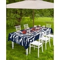 thumbnail image 4 of Fsddascl Red White Coral Outdoor Tablecloth - 60x84 Inch Rectangle Dining Table Cover, Summer Ocean Nautical Coastal Navy Blue Waterproof Outdoor Table Cloth with Umbrella Hole & Zipper for Patio, 4 of 7