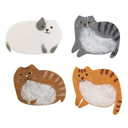 

Wool Coasters For Drinks Funny Cat Coasters Kitten Coasters 5 Inch X 4 Inch - Set Of 4
