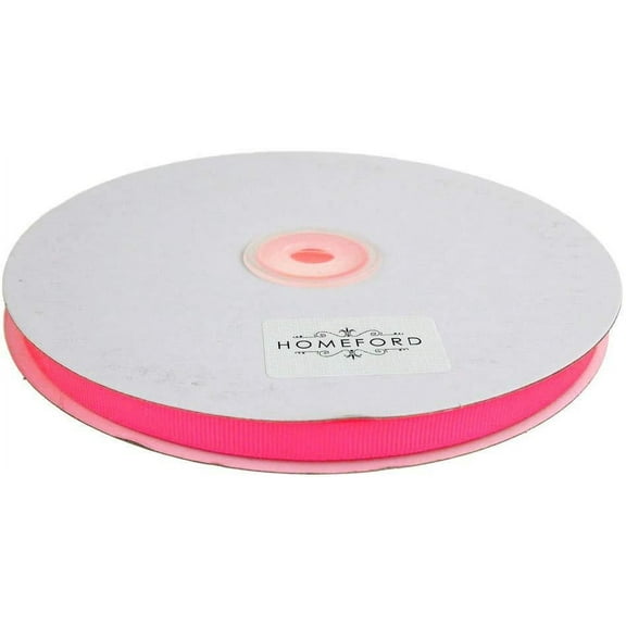 Solid Grosgrain Ribbon, 3/8-Inch, 50 Yards, Neon Pink
