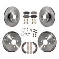 thumbnail image 1 of Transit Auto Front Rear Disc Brake Rotors Semi-Metallic Pads and Drum Kit (7Pc) for Car 2001-2005 Toyota Echo K8F-102113, 1 of 11