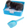 thumbnail image 1 of Rabbit Litter Box, Rat Litter Tray Ferret Potty Training Corner Litter Pan Cage Cleaner for Chinchillas Guinea Pigs blue -, 1 of 4