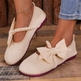thumbnail image 2 of YOUYEDIAN Mary Jane Shoes Women Fashion Bowtie Deco One Strap Versatile Round Toe Flats Casual Low Heel Comfortable Slip On Dress Shoes, 2 of 5