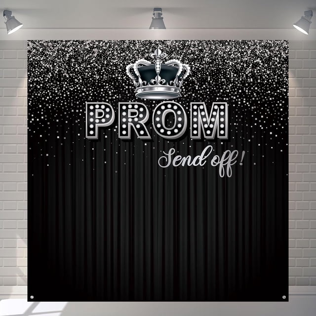 Fondo para fotografía de graduación de 71 x 71 pulgadas, decoración para fiesta de graduación de 2024, fondo negro con purpurina para fotografía, felicitaciones