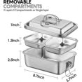 thumbnail image 2 of Stainless Steel Bento Box for Adults, 1800ml 3-Compartment Leak-Proof Metal Lunch Container with Secure Locks & Insulated Design, 2 of 5