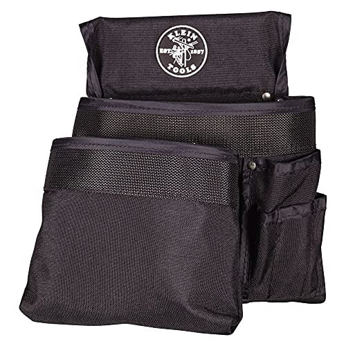 Klein Tools 5701 Tool Pouch, PowerLine Series Utility Pouch Fits Tool Belts up to 2.5-Inch, Strong Rivet Reinforced Stitching, 8-Pocket